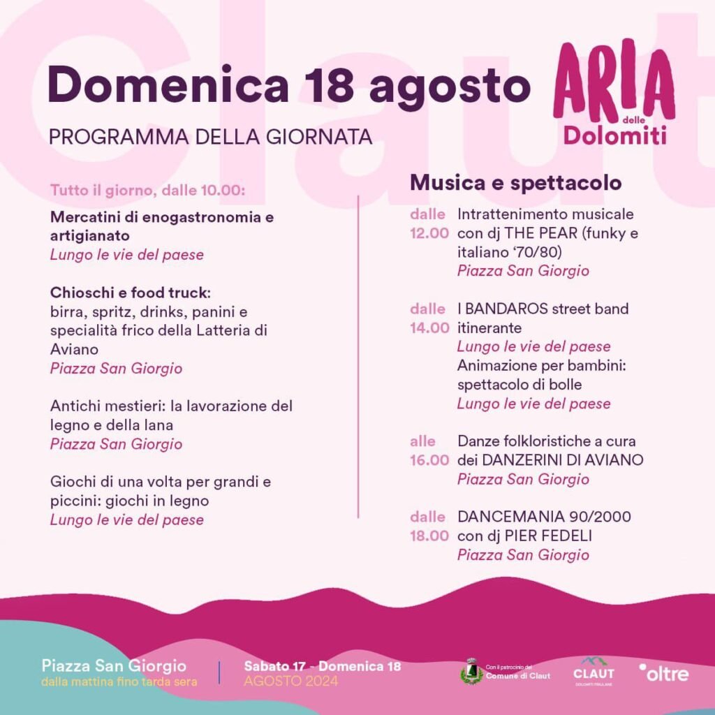 Domenica 18 agosto: giochi, danze e musica